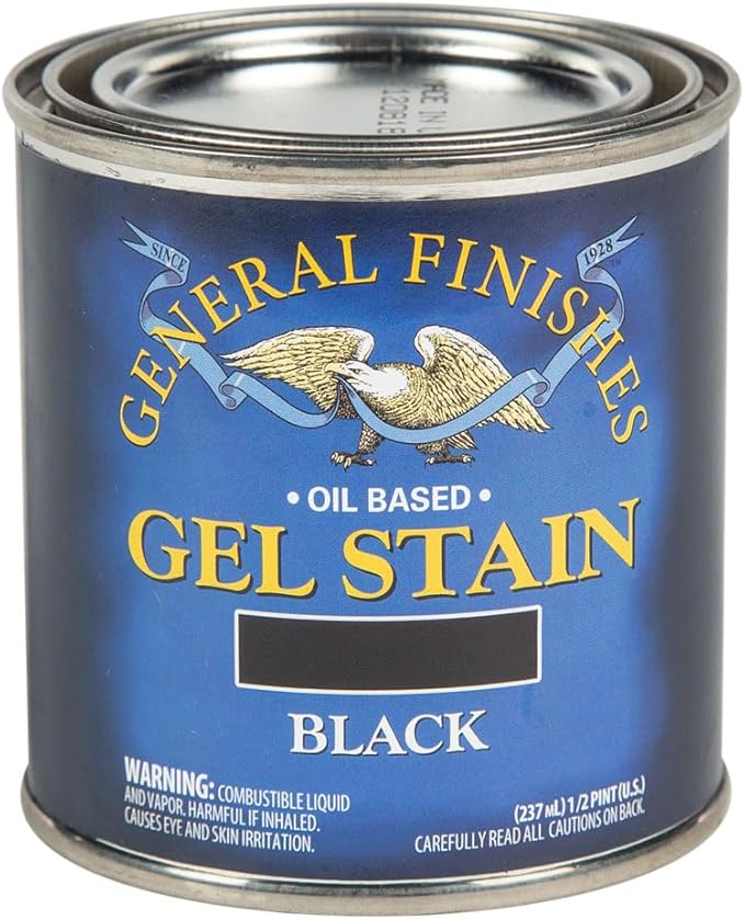General Finishes Oil Base Gel Stain, 1/2 Pint, Black