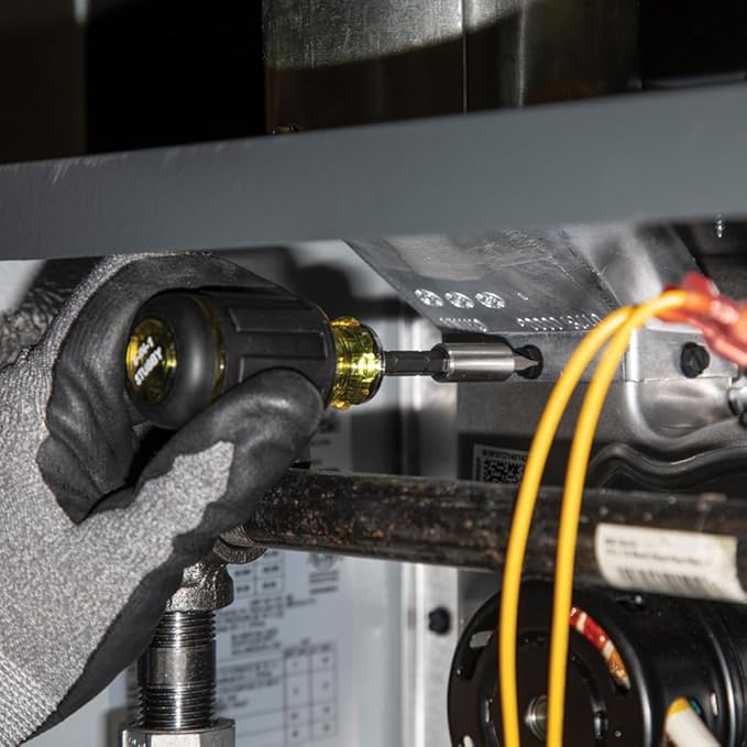 Klein Tools 85515HD 3-Piece Tool Set, Mini-Ratchet, 12-in-1 Impact Stubby Multi-Bit Driver and 5-in-1 SAE Impact Socket Set, Tools for Tight Spaces