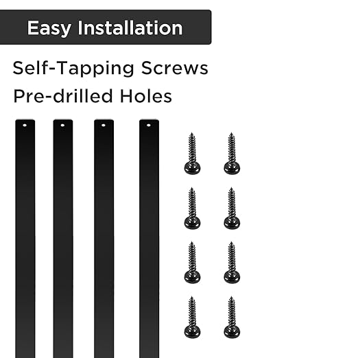 76 Pack 29.5" Black Aluminum Deck Balusters, Hollow Rectangle Metal Deck Spindles for Stair Railing, Porch Fencing, Includes Screws & Connectors for Wood/Composite Deck Railing