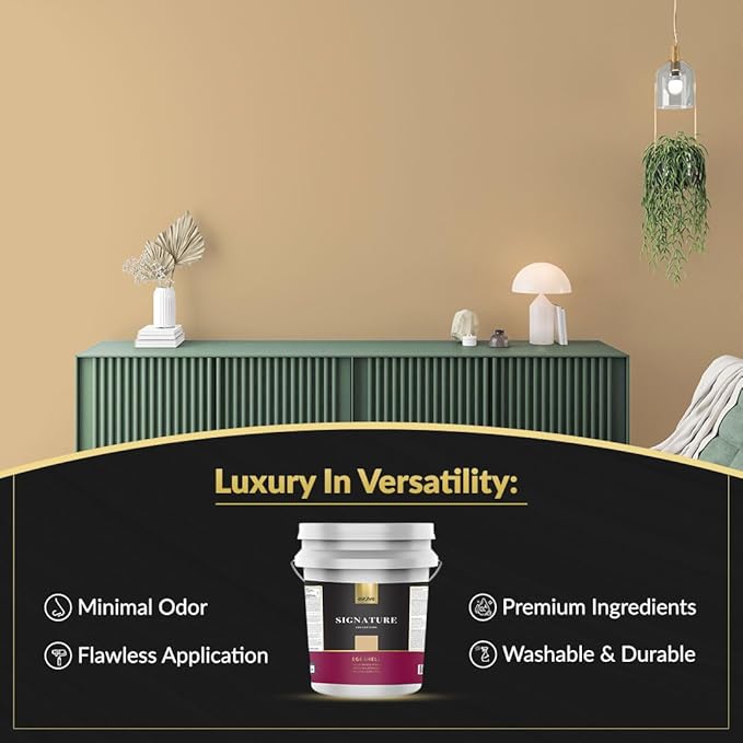 EVOLVE Signature Paint & Primer: Luxury Paint & Primer for Indoor & Outdoor Surfaces, Minimal Odor, Eggshell Sheen (Camel Brown, 5 Gallon)