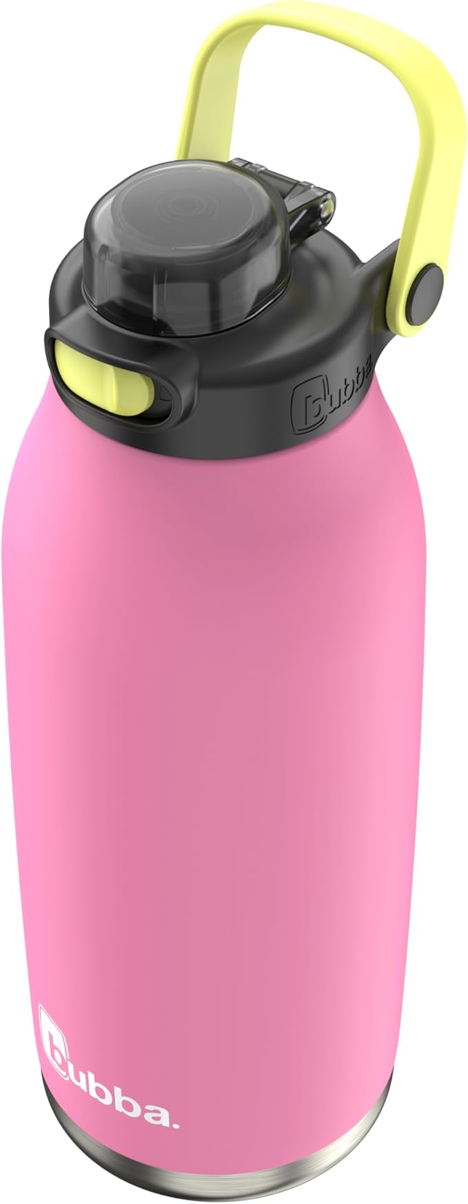 Bubba Radiant Stainless Steel Water Bottle with Push-Button Chug Lid 40oz, Rubberized Azalea