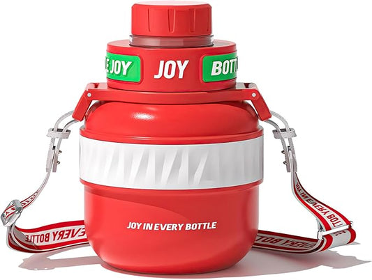 Stainless-Steel Water Bottle: Kids Water Bottle,Leakproof Lid, Perfect Sip, Double Insulated, Eco-Friendly, Dishwasher Safe & Stylish Strap, Gifts for Kids (Fire Dragon, 16 oz)