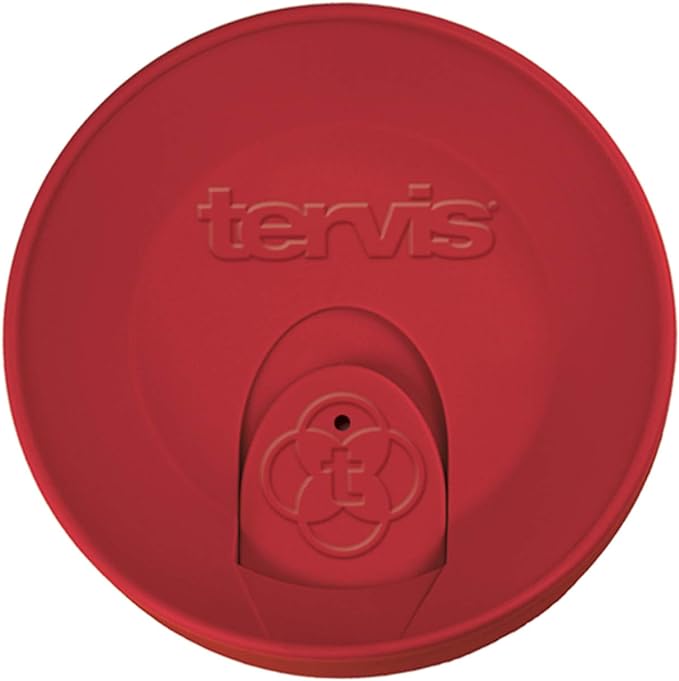 Tervis Travel Lid Made in USA Double Walled Insulated Tumbler Travel Cup Keeps Drinks Cold & Hot, Fits 16oz Tumblers, Red