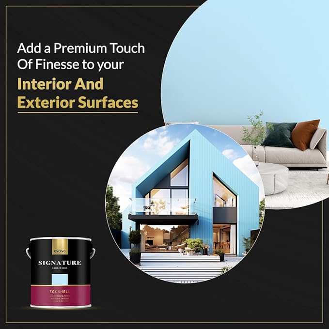 EVOLVE Signature Paint & Primer: Luxury Paint & Primer for Indoor & Outdoor Surfaces, Minimal Odor, Eggshell Sheen (Baby Blue, 1 Gallon)