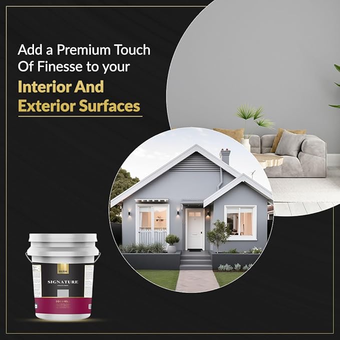 EVOLVE Signature Paint & Primer: Luxury Paint & Primer for Indoor & Outdoor Surfaces, Minimal Odor, Eggshell Sheen (Ash Gray, 5 Gallon)