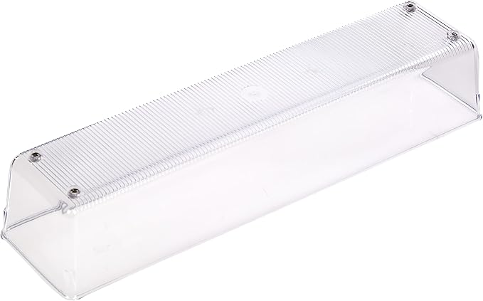 iDesign Recycled Plastic Drawer Organizer, Set of 2, The Linus Collection – 4" x 16" x 3", Clear Bins