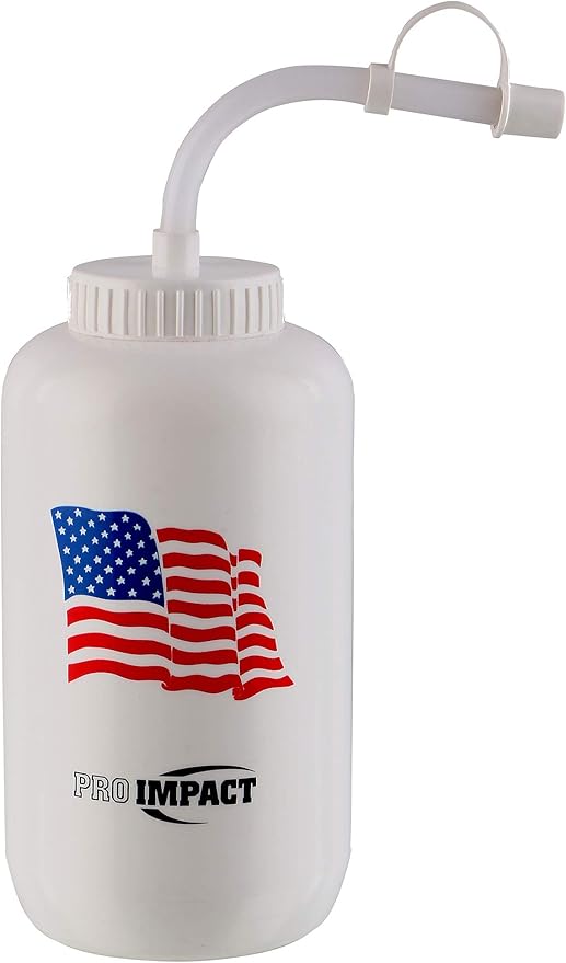 Pro Impact Squeezable Water Bottle Bendable Long Straw - LDPE BPA Free Plastic - Hydration for Baseball Hockey Gym MMA Yoga Boxing Cycling Softball Football Lacrosse (35.5 Oz.)