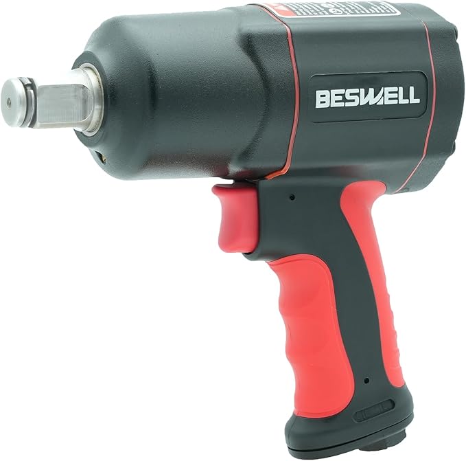 BESWELL® 3/4-Inch Light weight mini size Air Impact Wrench with Up to Real 1230 Foot-Pounds Max Loosen Torque Output