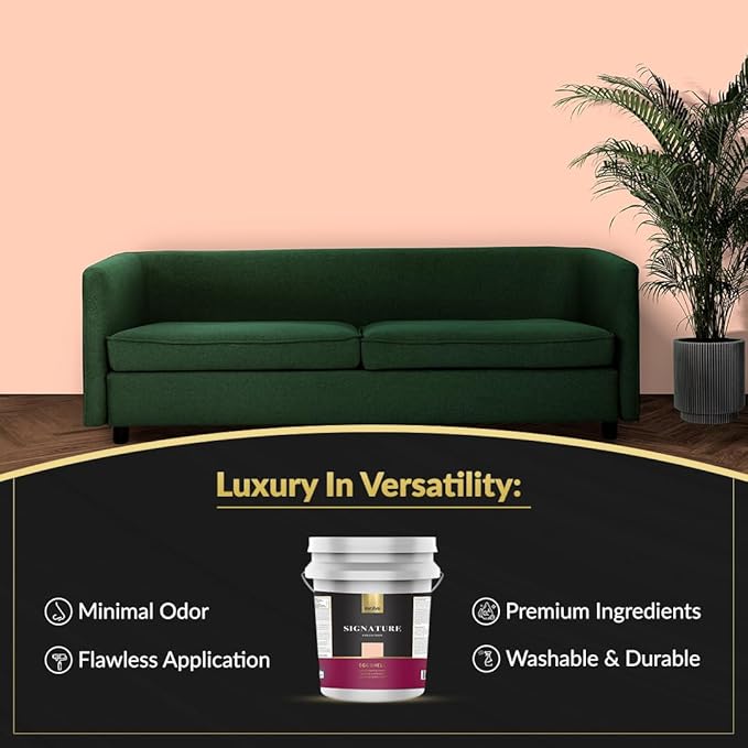 EVOLVE Signature Paint & Primer: Luxury Paint & Primer for Indoor & Outdoor Surfaces, Minimal Odor, Eggshell Sheen (Exotic Peach, 5 Gallon)