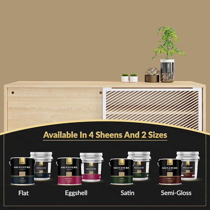 EVOLVE Signature Paint & Primer: Luxury Paint & Primer for Indoor & Outdoor Surfaces, Minimal Odor, Eggshell Sheen (Jute Beige, 5 Gallon)