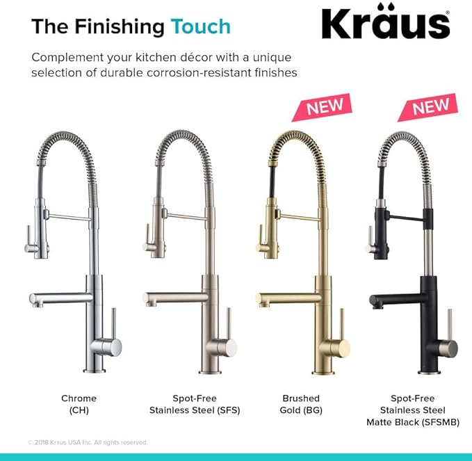 KRAUS Artec Pro (1 st Gen) Commercial Style Pre-Rinse Single Handle Kitchen Faucet (No Pull Down) with Pot Filler in Brushed Gold, KPF-1603BG (Pack of 1)