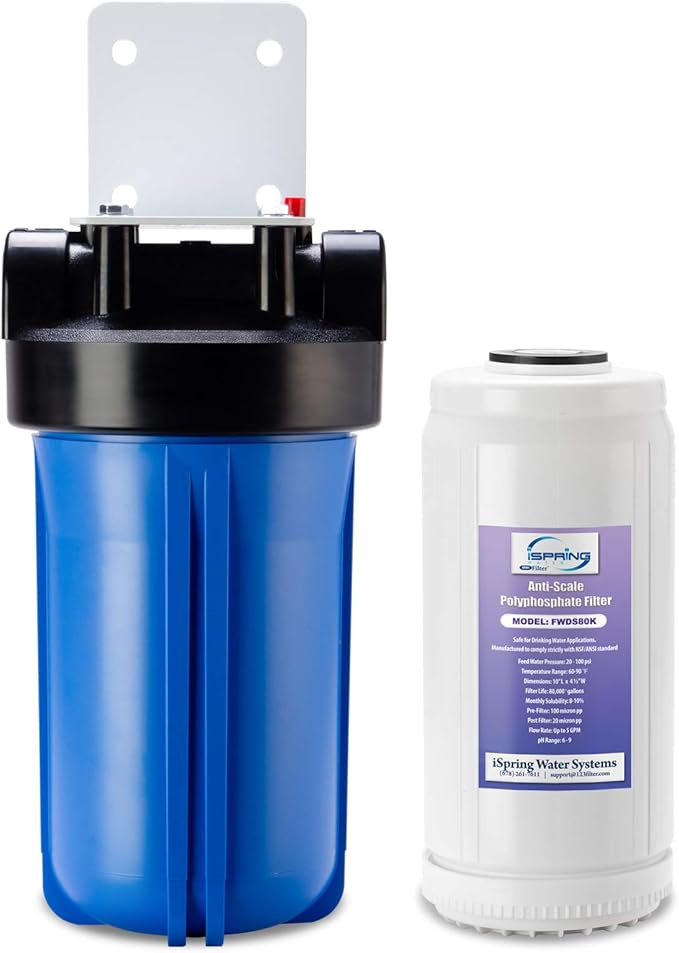 iSpring WDS80K Anti-Scale 10" x 4.5" Whole House Water Filter with Patented Scale Inhibitor