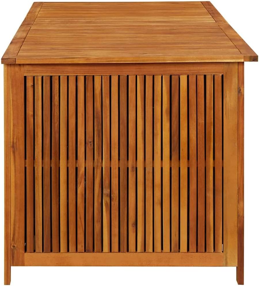 vidaXL Outdoor Storage Box, [Load Capacity Gallon] Deck Box with Gas-Lift Lid, Storage Chest with Water-Resistant Zippered Bag Inside, 68.9''x31.5''x29.5'', Solid Acacia Wood