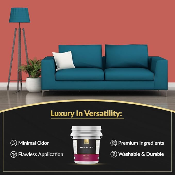 EVOLVE Signature Paint & Primer: Luxury Paint & Primer for Indoor & Outdoor Surfaces, Minimal Odor, Eggshell Sheen (Claycourt Red, 5 Gallon)