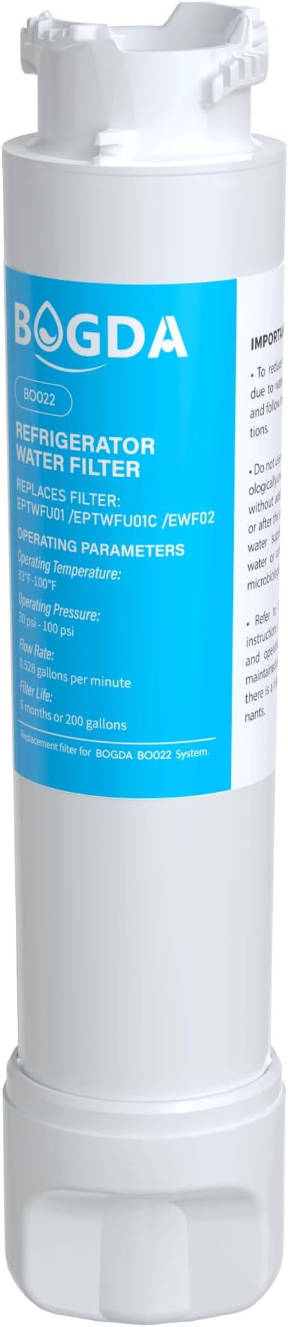 Water Filter Replacement Fit for EPT-WFU01 Frigi-daire, Water Filter Compatible with Frig-idaire EPTW-FU01, EWF02, Pure-Source Ultra II, 1 Filter