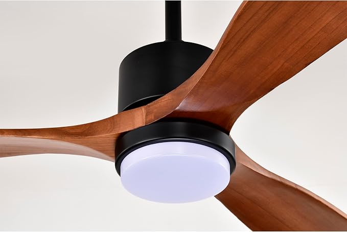 Tariq 52-inch Solid Wood and Metal Lighted Ceiling Fan with LED Lighting