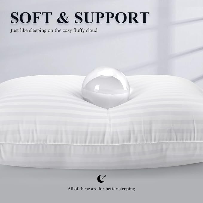 COZSINOOR Bed Pillows Queen Size: Hotel Quality Set of 2 - Down Alternative Microfiber Filled for Back, Stomach, Side Sleepers, Breathable & Skin-Friendly