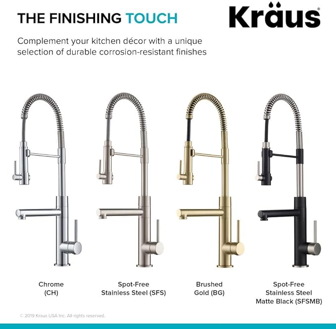 KRAUS Artec Pro (1 st Gen) Commercial Style Pre-Rinse Single Handle Kitchen Faucet (No Pull Down) with Pot Filler in Spot Free Stainless Steel/Matte Black, KPF-1603SFSMB