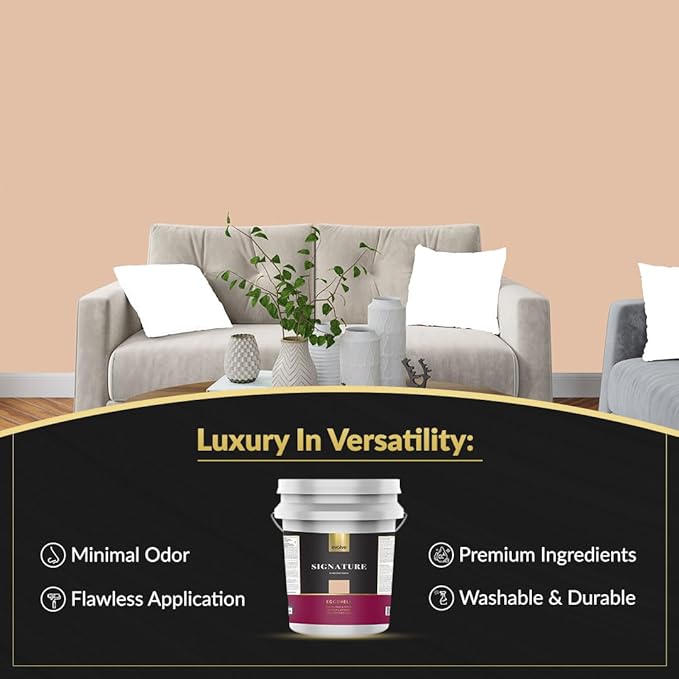 EVOLVE Signature Paint & Primer: Luxury Paint & Primer for Indoor & Outdoor Surfaces, Minimal Odor, Eggshell Sheen (Sahara Tan, 5 Gallon)