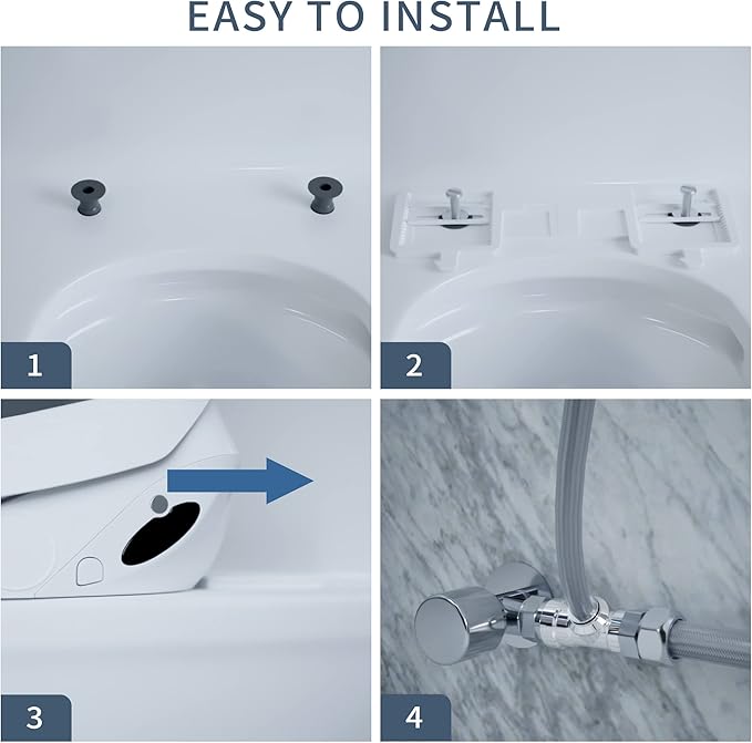 X3 Bidet Toilet Seat, Elongated Smart Toilet Seat with Air Dryer, Bidet Attachment for Toilet Warm Water with Soft Close, Electric Heated Bidet Seat with Self Cleaning Nozzel