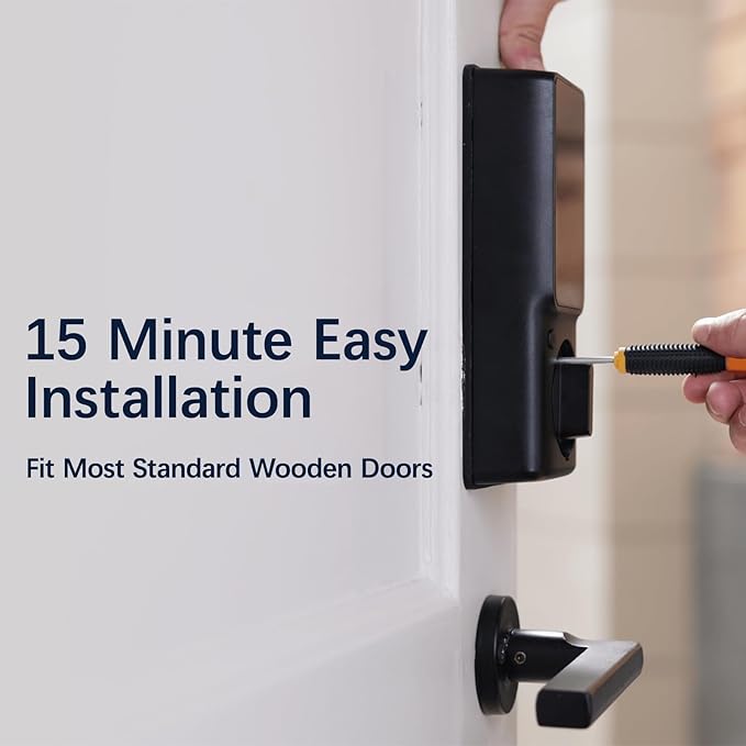 Video Smart Lock S398, 4-in-1 Camera + Video Doorbell + Fingerprint Keyless Door Lock + Indoor Display Monitor, Smart Wi-Fi Deadbolt, App Remote Control, Easy Installation, Chime Included