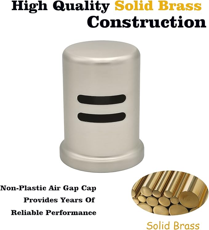 Stainless Steel Dishwasher Air Gap Cover only, Skirted, Replacement air gap dishwasher,Solid Brass,Stainless Steel Finish