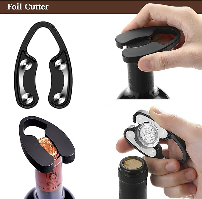 Wine Opener, Wing Corkscrew Wine Opener,Easy to Use, Sturdy Durable Manual Corkscrew (Black)