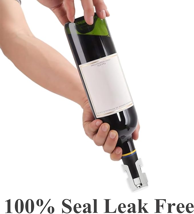 LIZIMANDU Champagne Stopper, Stainless Steel Bottle Plug Sealer for Sparkling Wine, Superior Leak,keeps Wine, Champagne, Prosecco, Cava, and Sparkling Wine fresh longer(1-Silver)