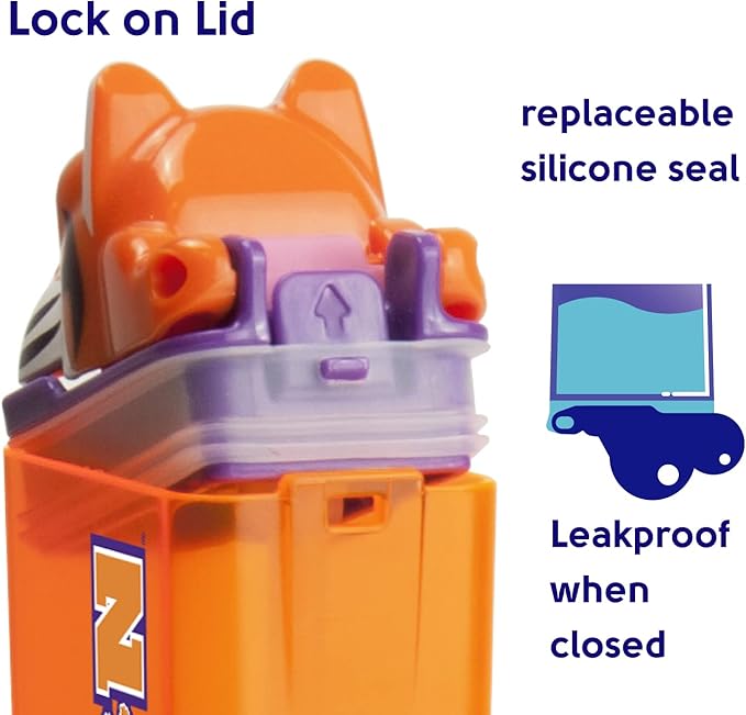 Reusable Water Bottle | Officially Licensed NCAA Sports Bottle | BPA Free | Dishwasher Safe | Clemson Tiger Mascot | 12 oz Drink in the Box - Clemson University