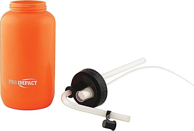 Pro Impact Squeezable Water Bottle Bendable Long Straw and Spray cap - LDPE BPA Free Plastic - Hydration for Baseball Hockey Gym MMA Yoga Boxing Cycling Softball Football Lacrosse (35.5 Oz.)