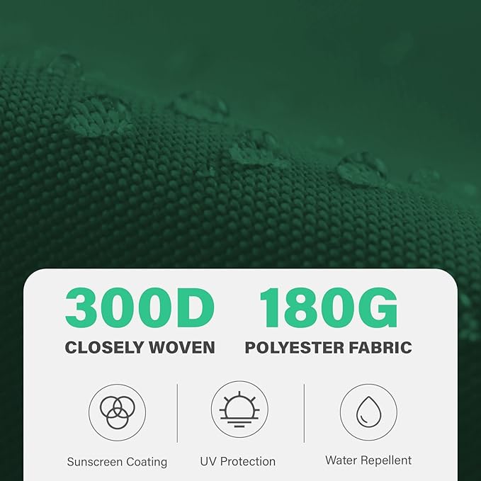 JEAREY 9 ft Patio Umbrella Replacement Canopy for 8 Ribs, Table Market Yard Umbrella Replacement Top Cover-Dark Green (Canopy Only)