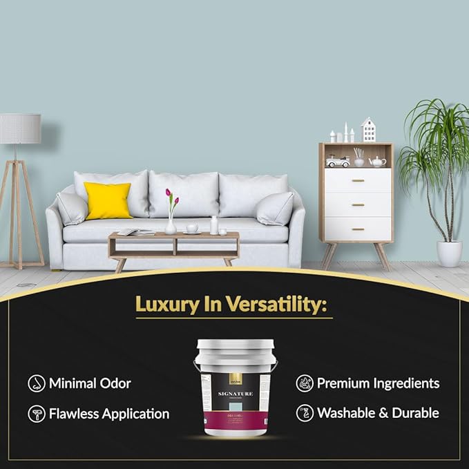 EVOLVE Signature Paint & Primer: Luxury Paint & Primer for Indoor & Outdoor Surfaces, Minimal Odor, Eggshell Sheen (Lunar Gray, 5 Gallon)