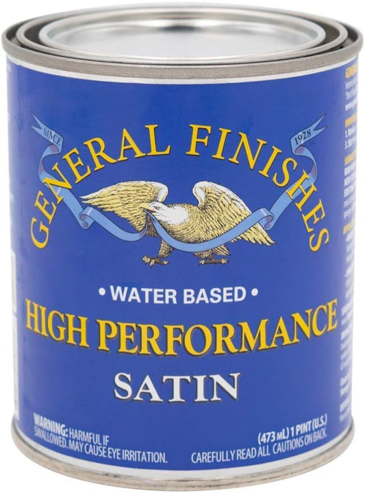 General Finishes High Performance Water Based Topcoat, 1 Pint, Satin