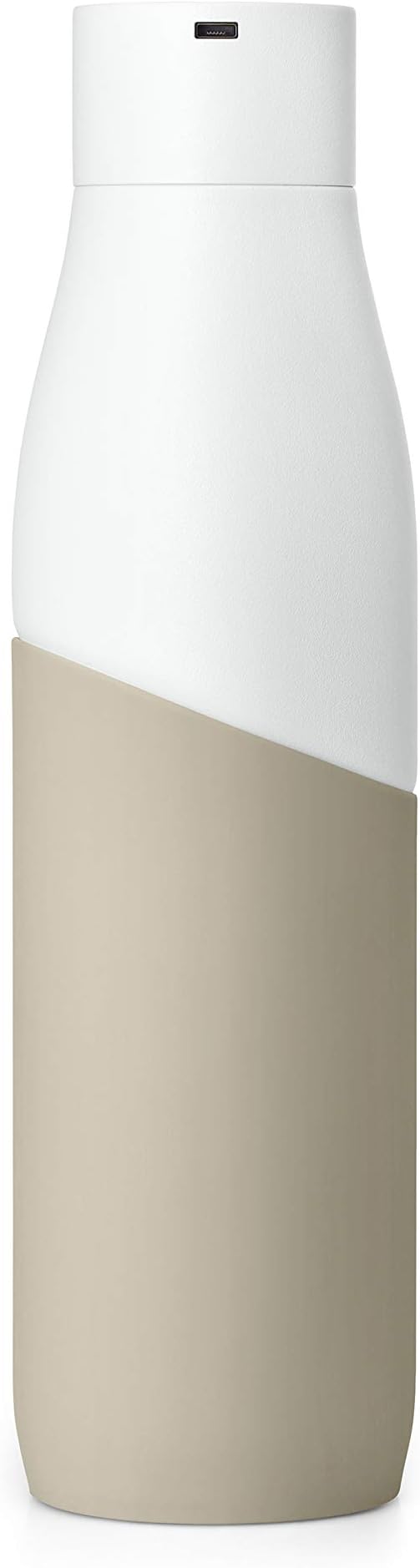 LARQ Bottle Movement PureVis 32 oz - Lightweight Self-Cleaning and Non-Insulated Stainless Steel Water Bottle with UV Water Purifier, 1-Year Warranty, White/Dune