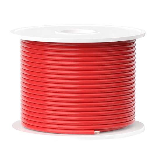 TOPDC 18 Gauge Electrical Wire Combo, 100FT Automotive Wire, Copper Clad Aluminium, Red Hook up Wire Kit for Car Audio,Automotive Wiring,LED Lighting,etc