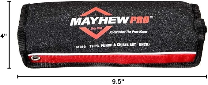 Mayhew Tools 61019 Punch and Chisel Set, 19-Piece, Black Oxide Finish