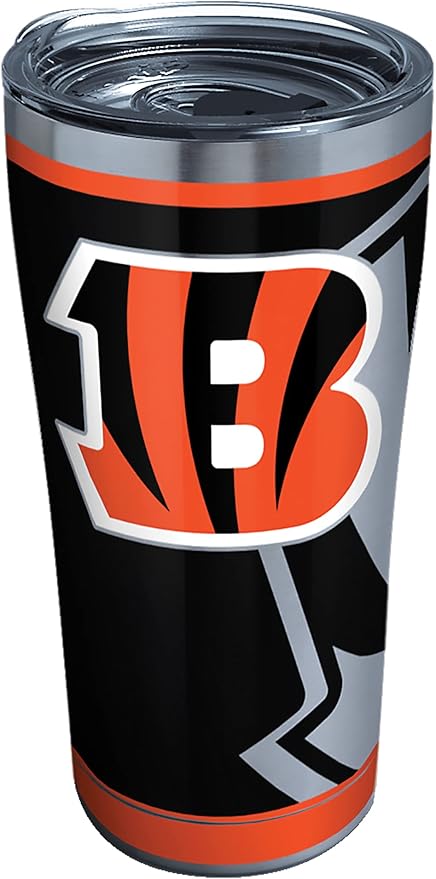 Tervis Triple Walled NFL Cincinnati Bengals Insulated Tumbler Cup Keeps Drinks Cold & Hot, 30oz - Stainless Steel, Rush