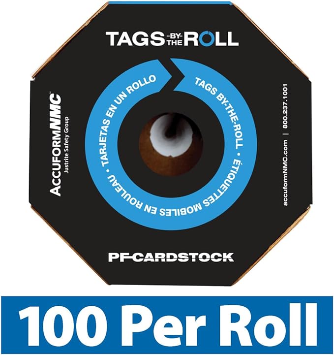 100 Scaffolding Tags by-The-Roll, Attention - Scaffold is Safe to Use, US Made OSHA Compliant Scaffold Tags, Waterproof PF-Cardstock, Resists Tears, 6.25""x3"", TAR711, White