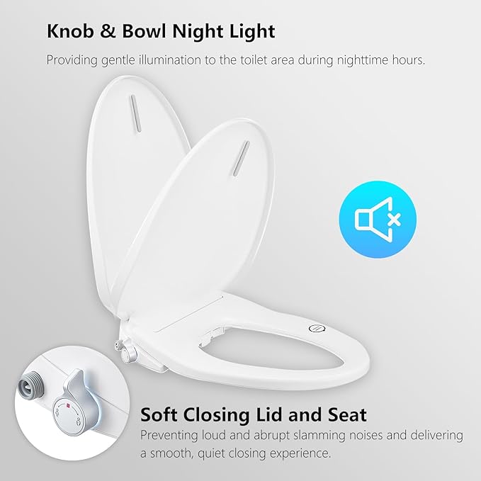 Elongated Electronic Bidet Toilet Seat with Wireless Remote Control,Heated Toilet Seats, Warm Air Dryer,Temperature Controlled Wash and Soft-close Functions (TE001-116)