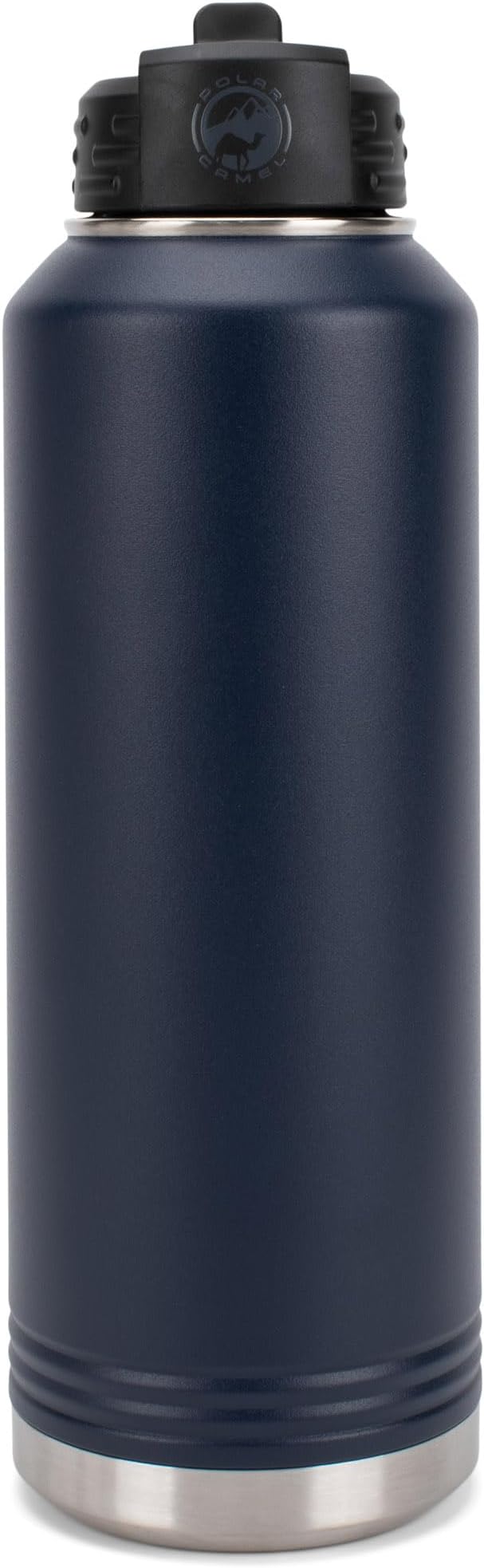 Elanze Designs Dog Dad Pawprint Navy Blue 32 ounce Stainless Steel Water Bottle With Straw