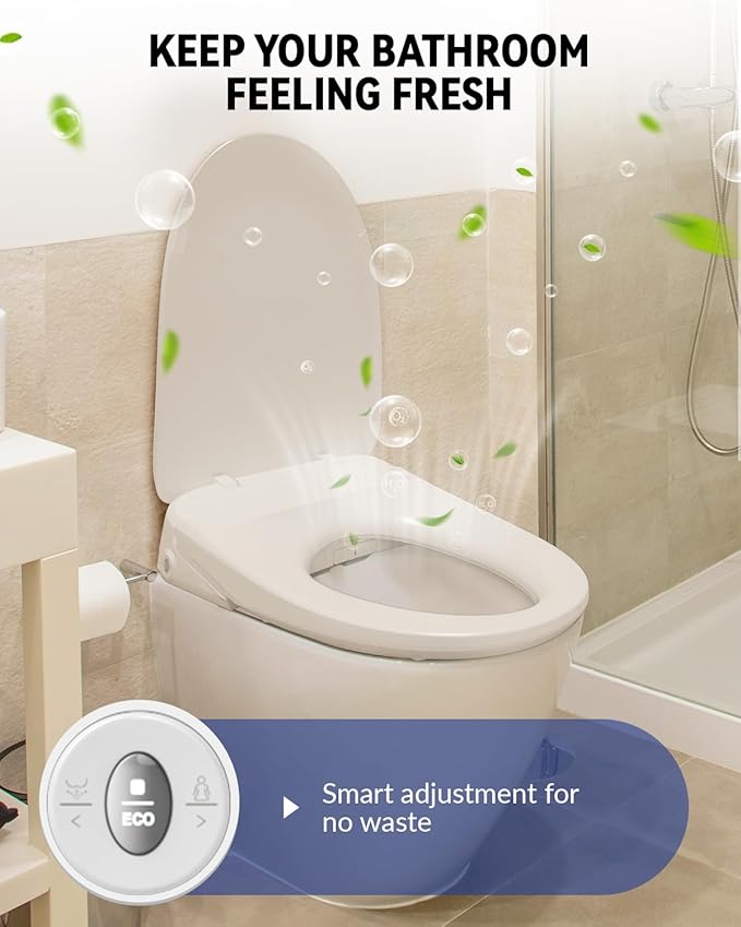 Bidet Toilet Seat, Electric Heated Elongated Toilet Seat With 6-Level Warm Seat & Dryer, Self-Cleaning Nozzle and Odor Control