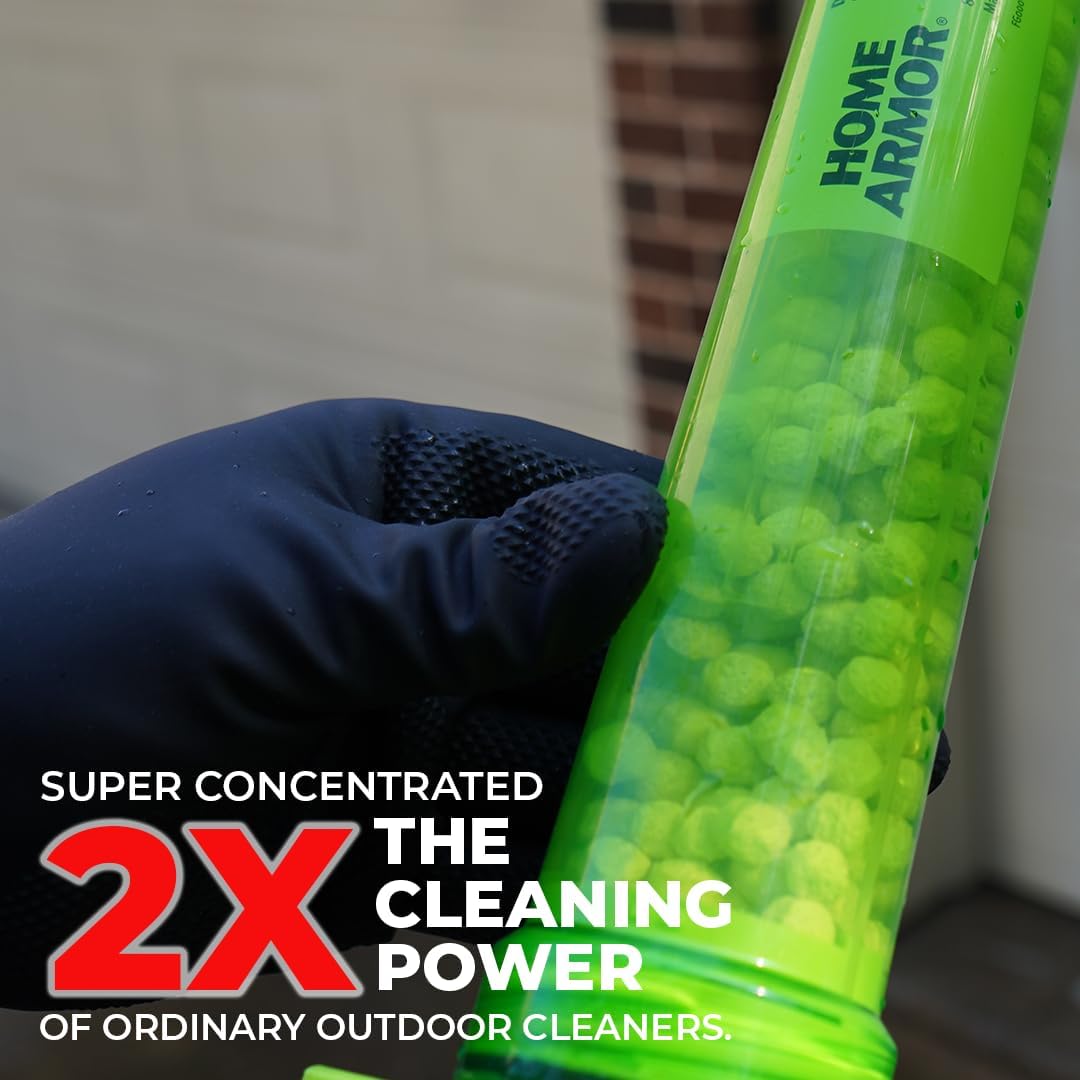 Home Armor Power Clean Wand, Outdoor Cleaning System, Blasts Away Stains from Mold, Mildew, Algae, Dirt and Grime for Visible Results in Seconds, No Scrubbing Required, Reusable