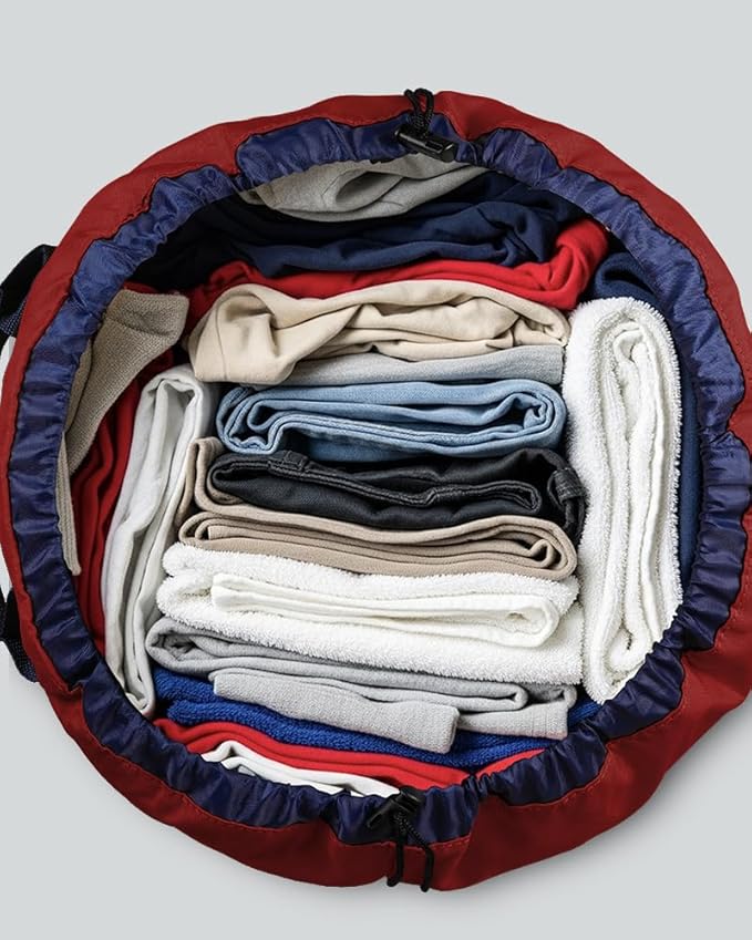 Laundry Bag with Shoulder Straps and Mesh Pocket Laundry Backpack Large Portable Laundry Hamper for College Laundromat Apartment