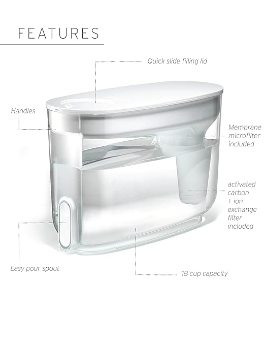 LifeStraw Home – Water Filter Dispenser, 18-Cup, Obsidian