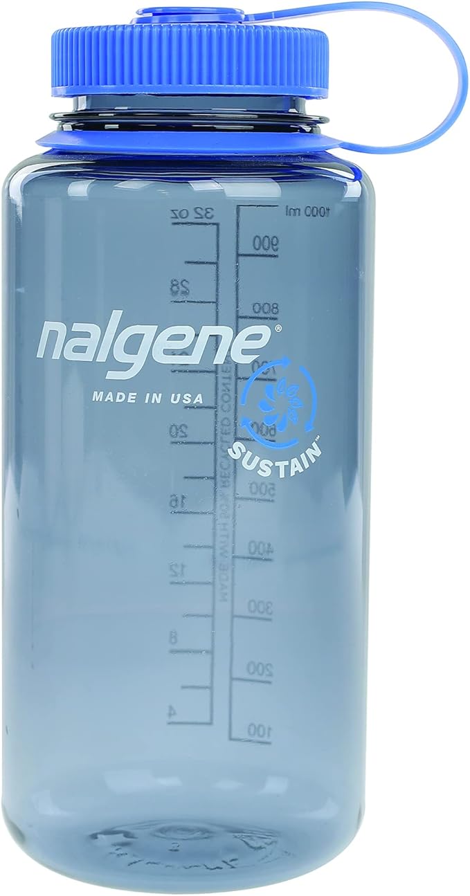 Nalgene Sustain Tritan BPA-Free Water Bottle Made with Material Derived from 50% Plastic Waste, 32 OZ, Wide Mouth