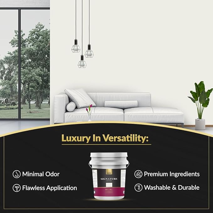 EVOLVE Signature Paint & Primer: Luxury Paint & Primer for Indoor & Outdoor Surfaces, Minimal Odor, Eggshell Sheen (Gypsum White, 5 Gallon)