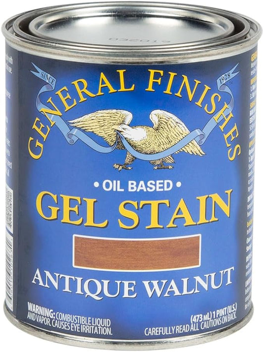 General Finishes Oil Base Gel Stain, 1 Pint, Antique Walnut