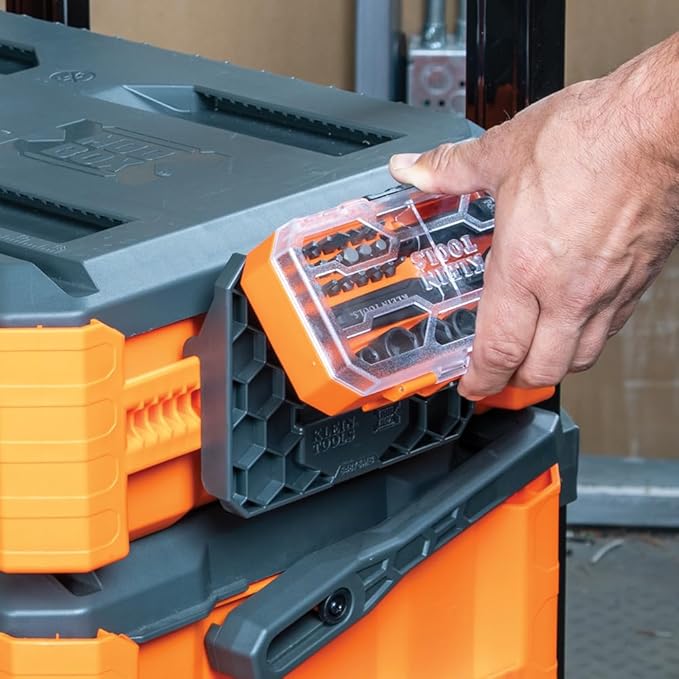 Klein Tools 80177 MODbox Ratcheting Driver Set with MODbox Case Adapter, Modular Tool System Side Rail Attachment, 65 Piece