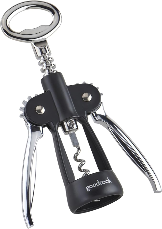 GoodCook Gourmet Deluxe Winged Corkscrew, Stainless Steel Worm, Universal Fit For All Cork Sizes