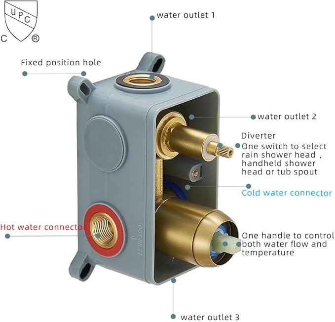 Brushed Gold Shower Faucet Set with Tub Spout Bathroom Rainfall 10 Inch Shower Head System with Handheld Single Handle Shower Trim Kit with Rough-in Valve